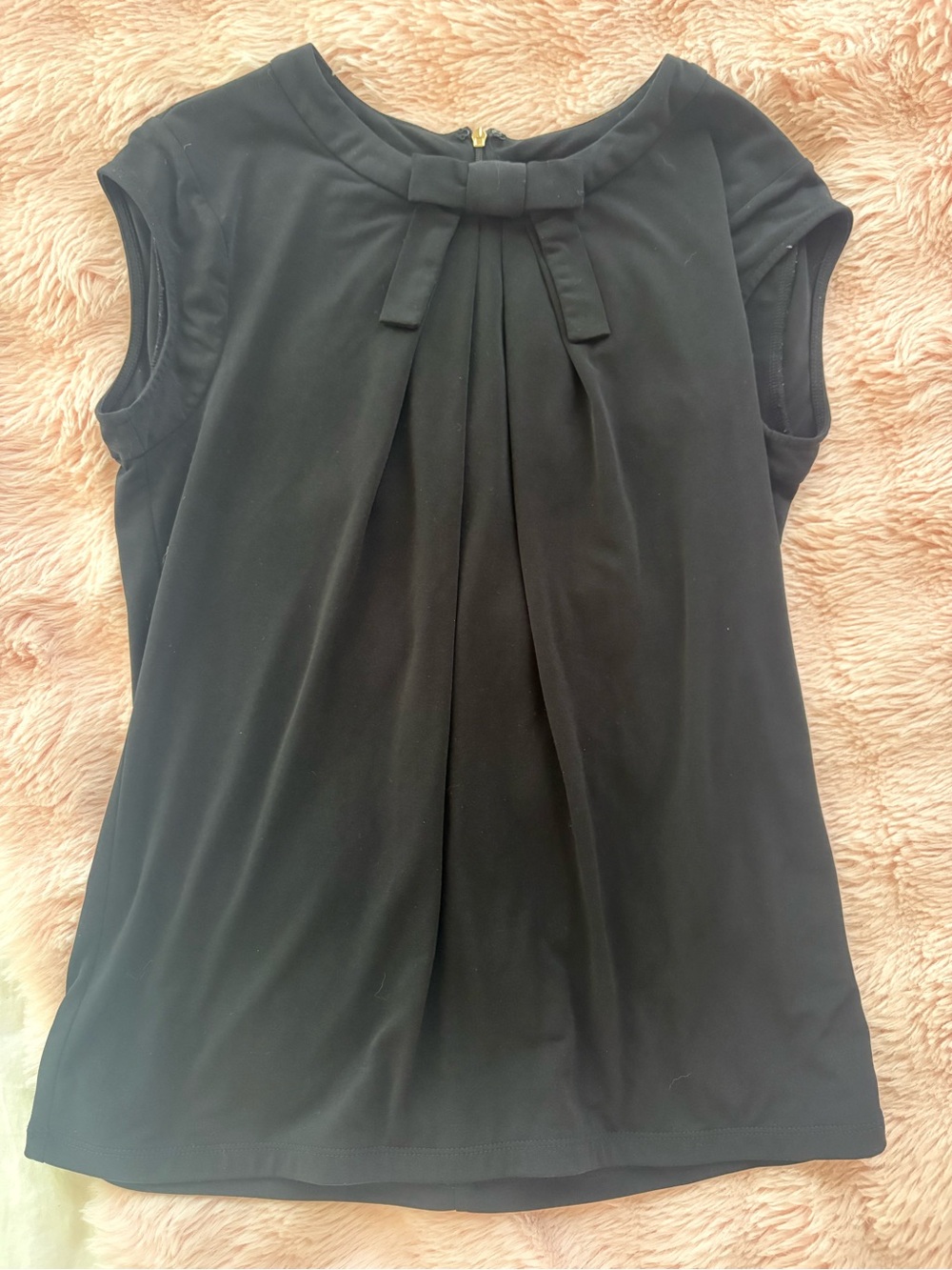 Premise Black Sleeveless Bow-Neck Blouse